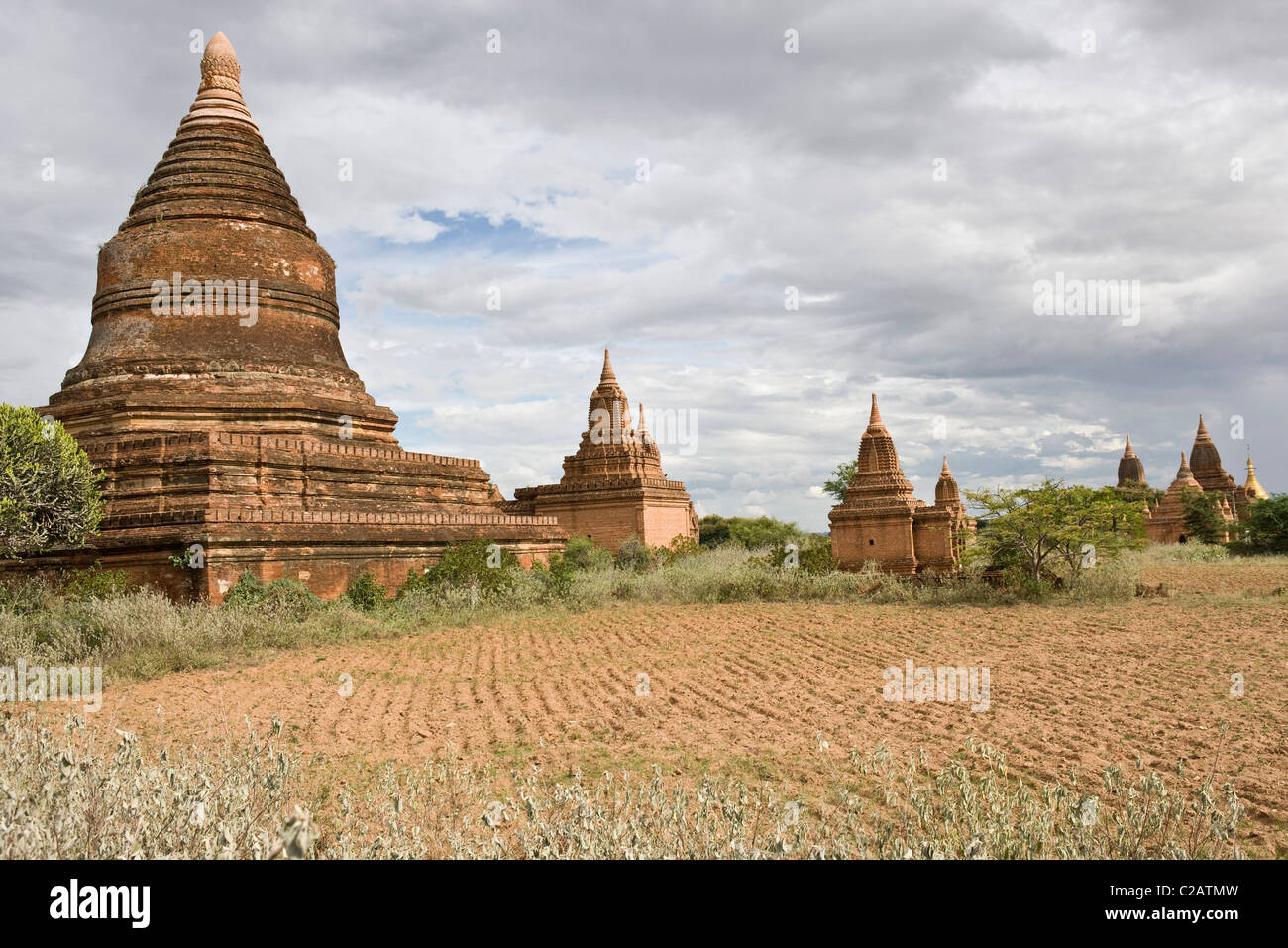 Bagan, Myanmar, antiken Tempeln und stupas Stockfoto