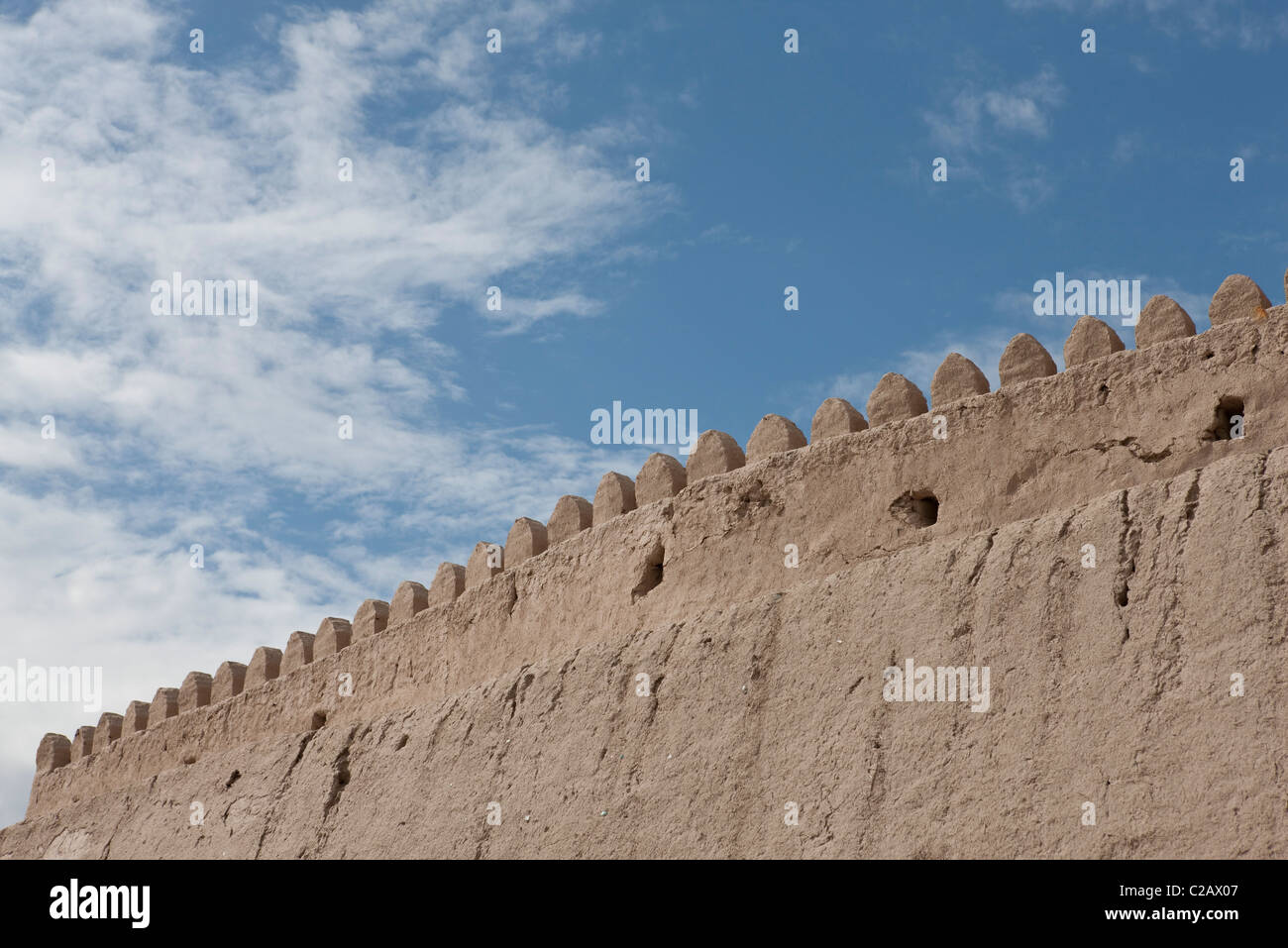 Chiwa, Usbekistan Itchan Kala, alte Stadtmauer Stockfoto
