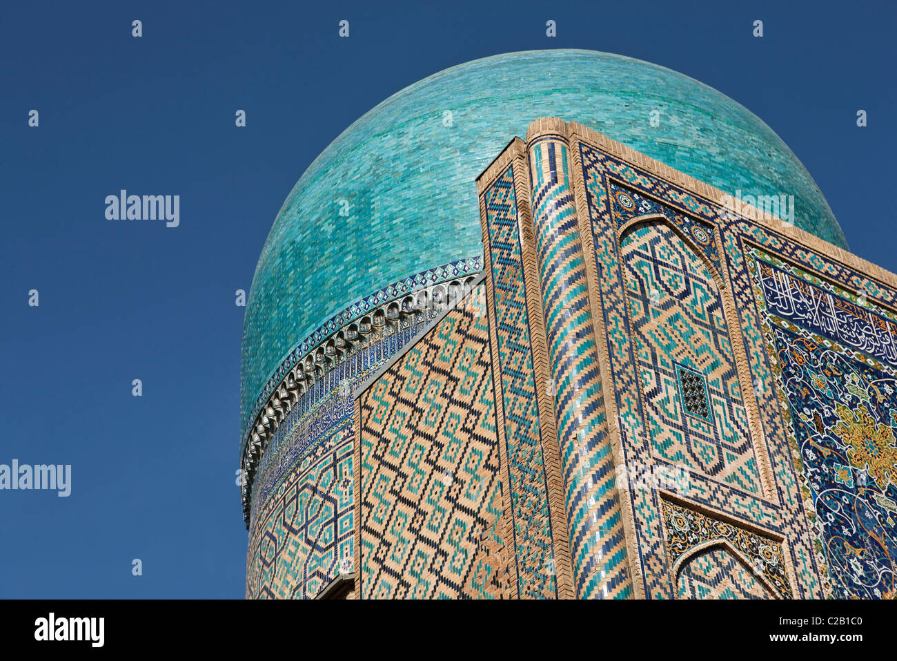 Usbekistan, Samarkand, die Kuppel der Hauptkammer der Bibi Khanum Moschee Stockfoto