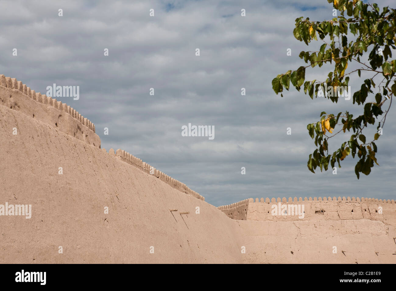 Chiwa, Usbekistan Itchan Kala, alte Stadtmauer Stockfoto