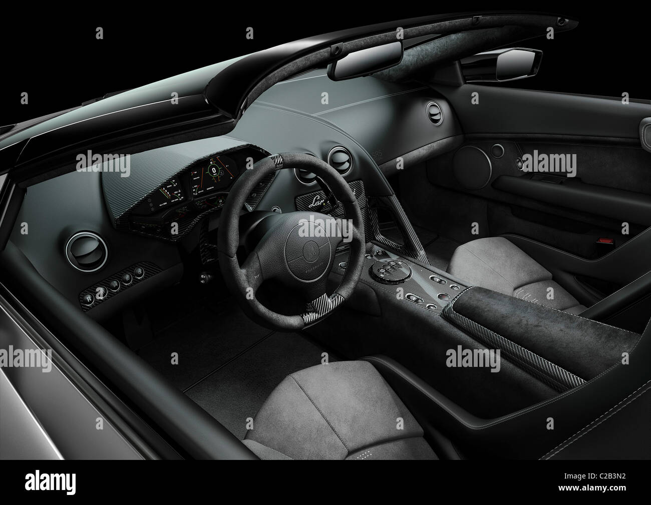 Lamborghini präsentiert der Reventon Roadster. Der 6,5-Liter-Zwölfzylinder-erzeugt 493 kW (670 PS), katapultiert den Roadster Stockfoto