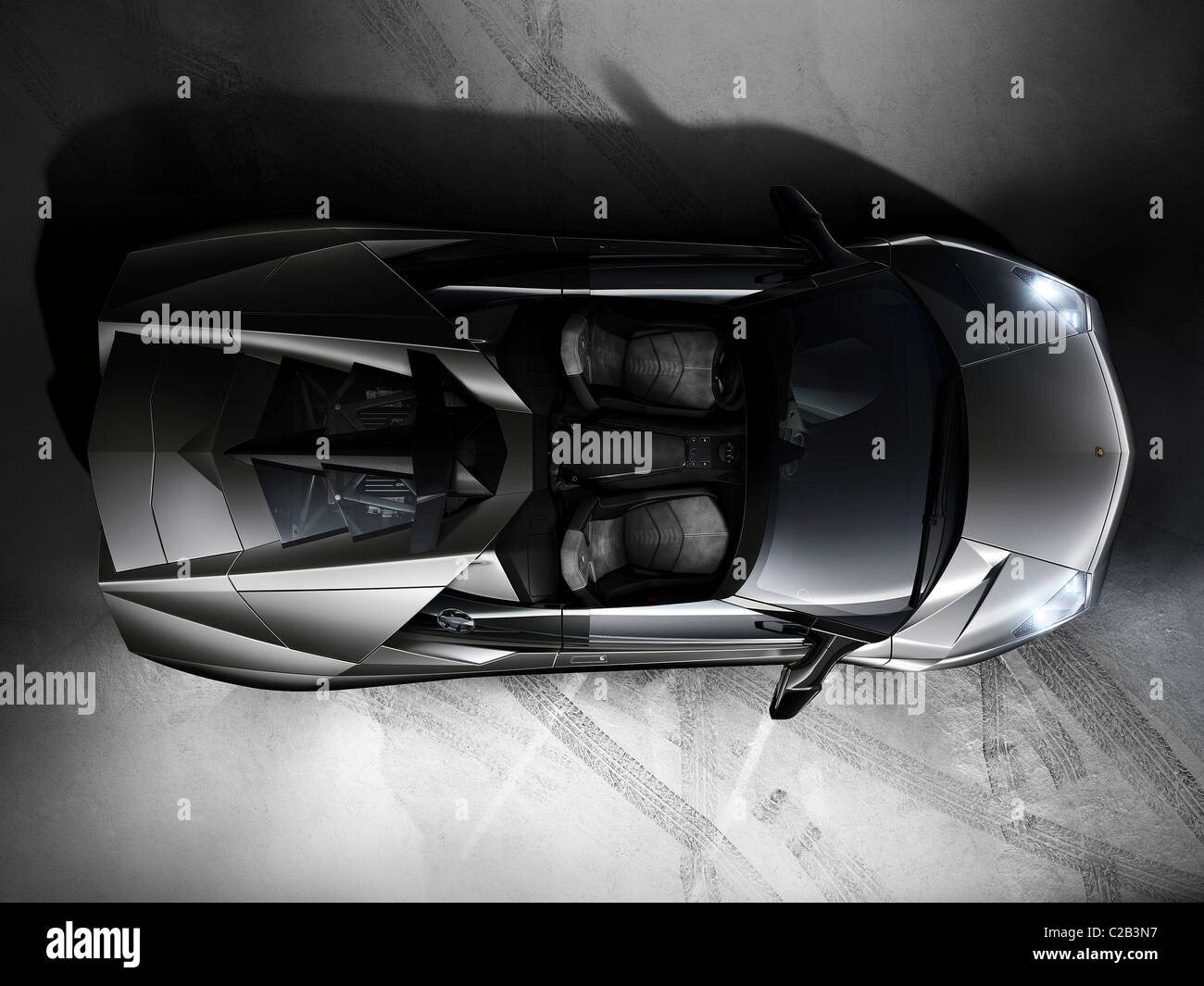 Lamborghini präsentiert der Reventon Roadster. Der 6,5-Liter-Zwölfzylinder-erzeugt 493 kW (670 PS), katapultiert den Roadster Stockfoto