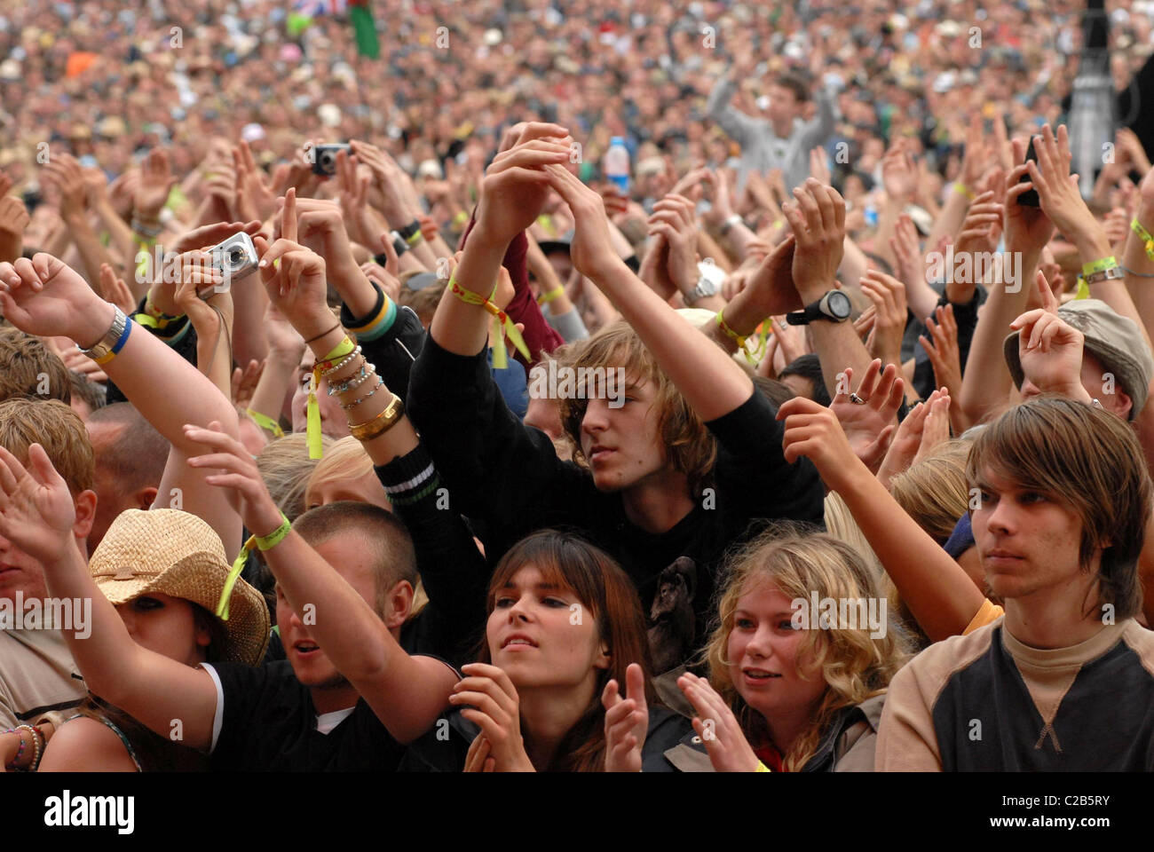 Atmosphäre, Fans V Festival 2007 im Hylands Park - Tag 2 Chelmsford, England - 19.08.07 Stockfoto