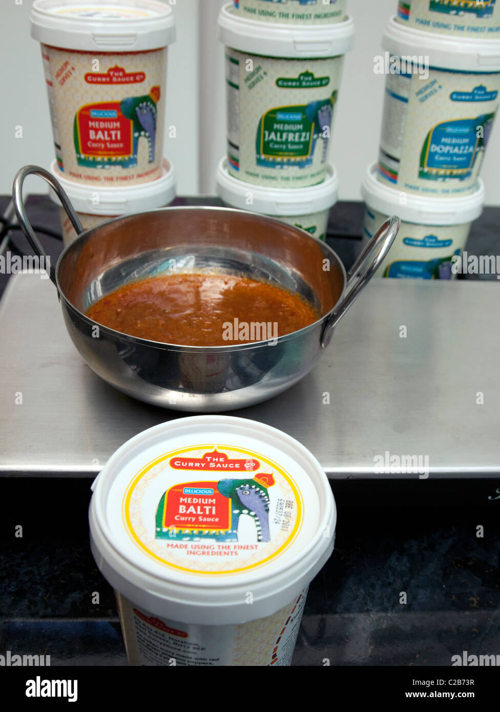 Curry-Saucen der Firma Curry Sauce, London Stockfoto