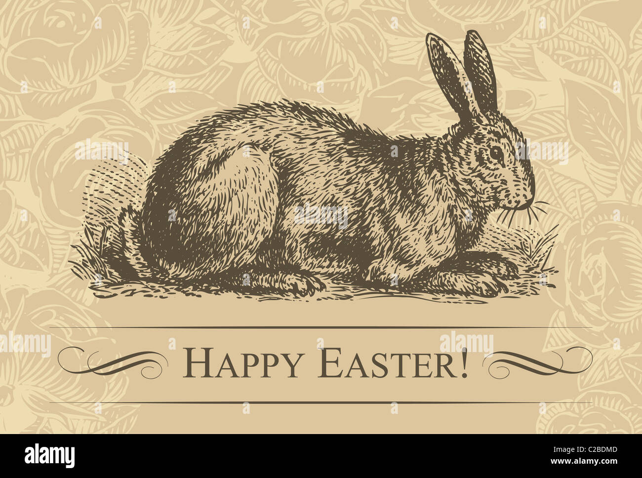 Vintage Osterkarte (Vektor) Stockfoto