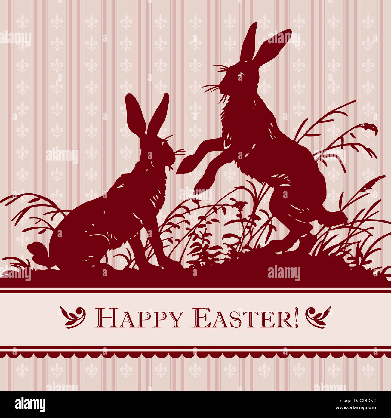 Vintage Osterkarte (Vektor) Stockfoto