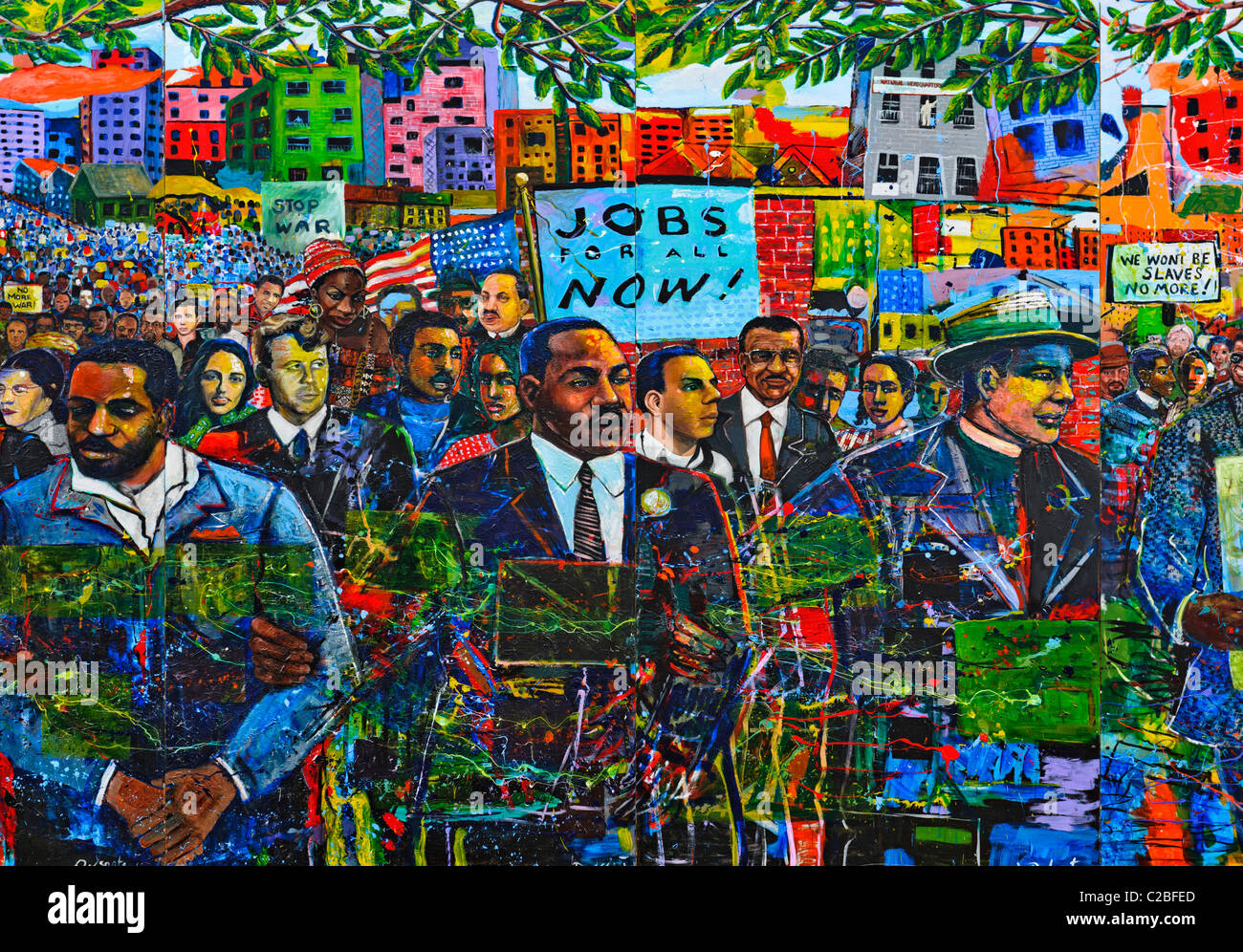 MLK Wandbild, süße Auburn, Atlanta Stockfoto