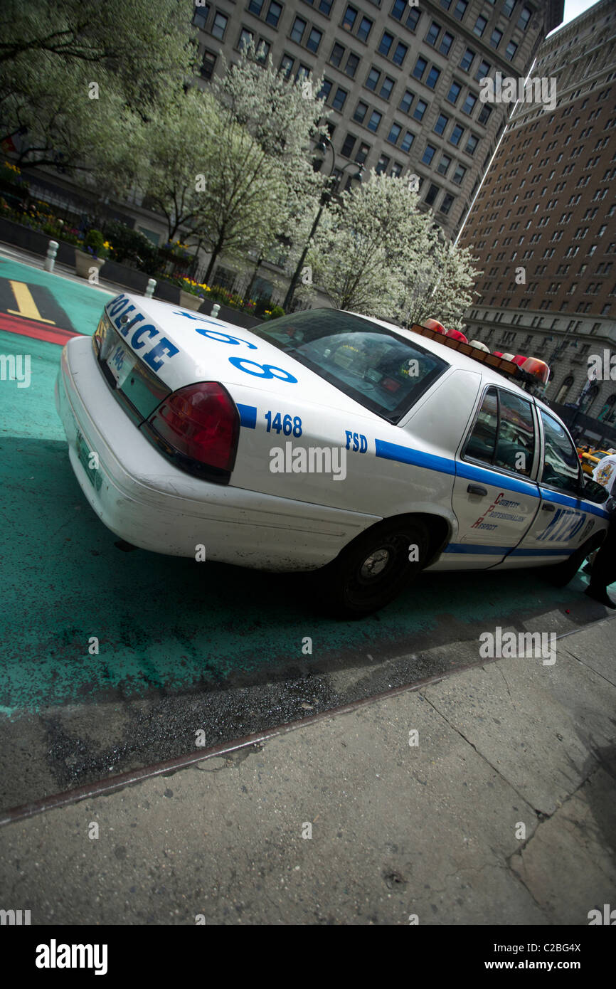 NYPD Streifenwagen geparkt New York City Stockfoto