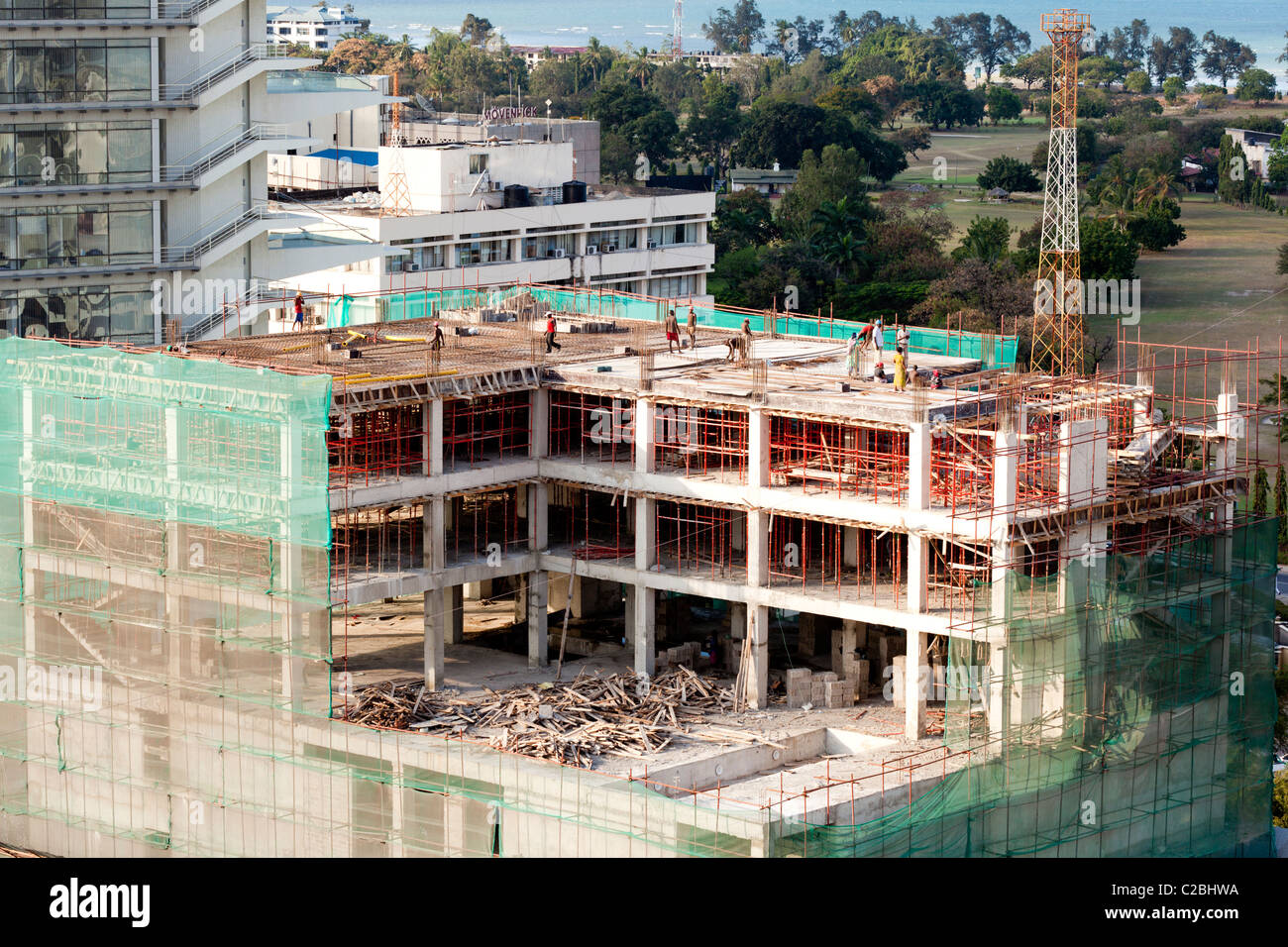 Luftbild von der Baustelle. Daressalam / Tansania Stockfoto