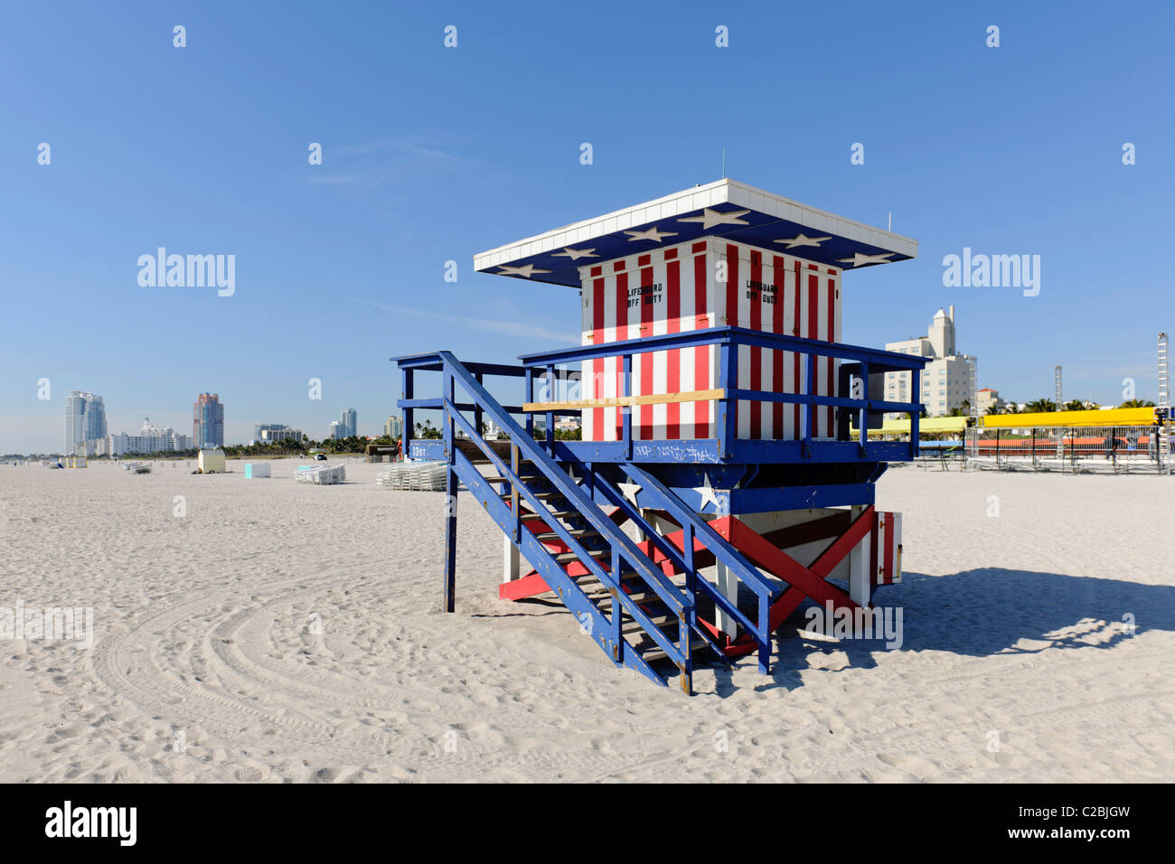 Rettungsschwimmer-Hütte, South Beach, Miami Stockfoto