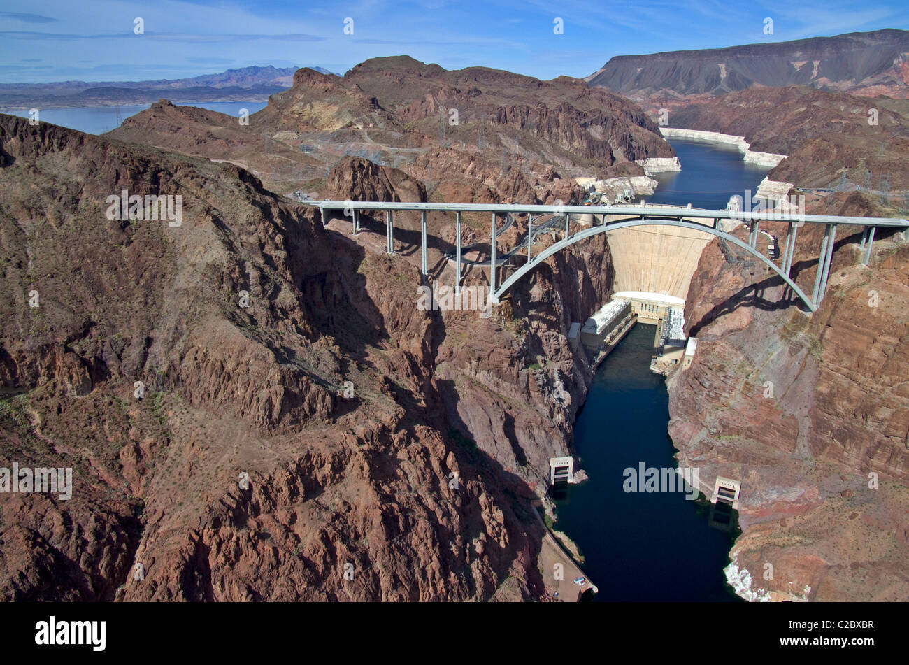 Pat Tillman Brücke Bypass und den Hoover Dam Stockfoto