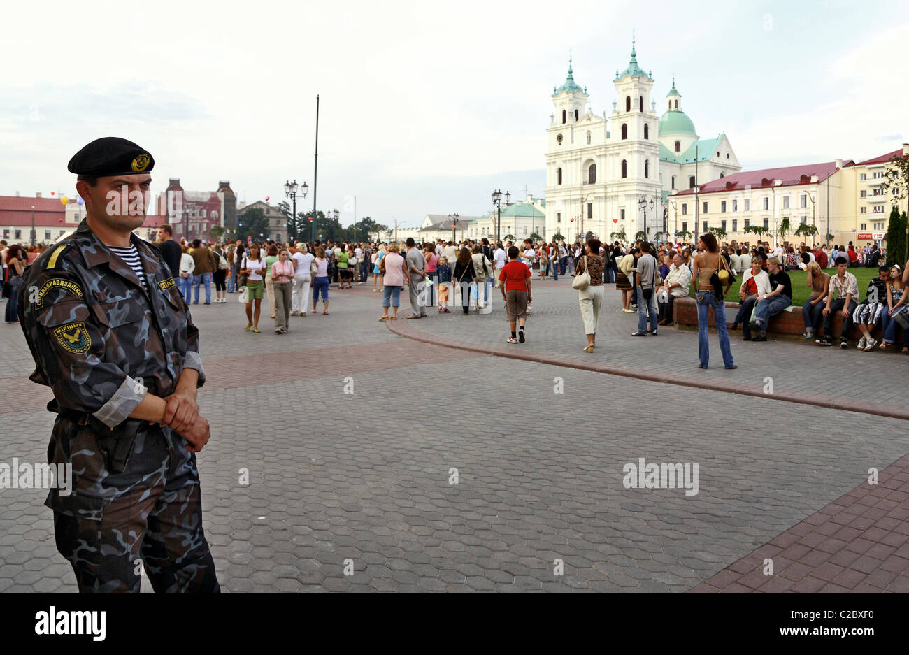 Ein großes Ereignis auf dem Sowjetskaja Platz, Grodno, Belarus Stockfoto