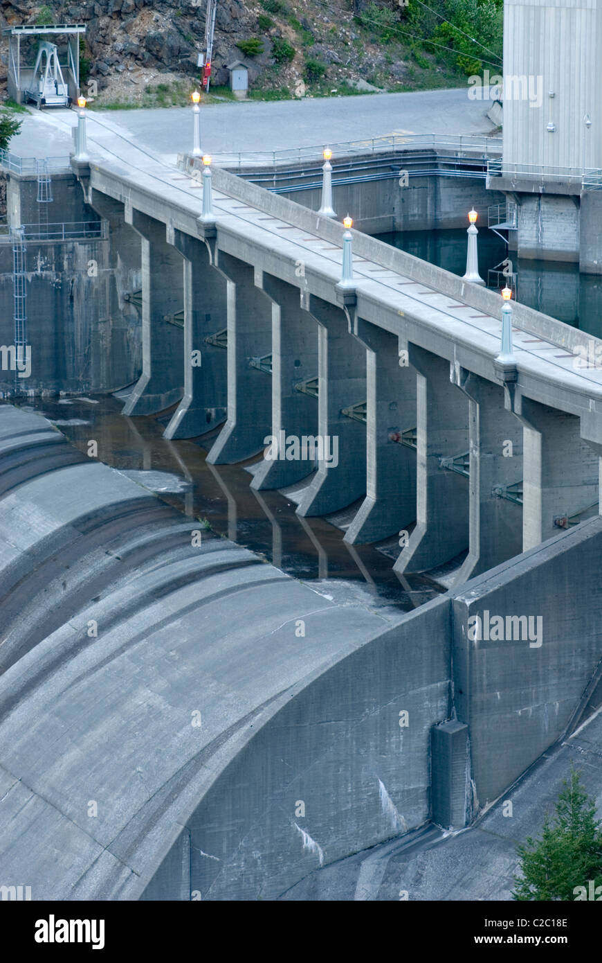 Diablo Dam, der zweite der drei Dämme auf der Upper Skagit River Gorge vorsieht, macht die Stadt von Seattle Stockfoto