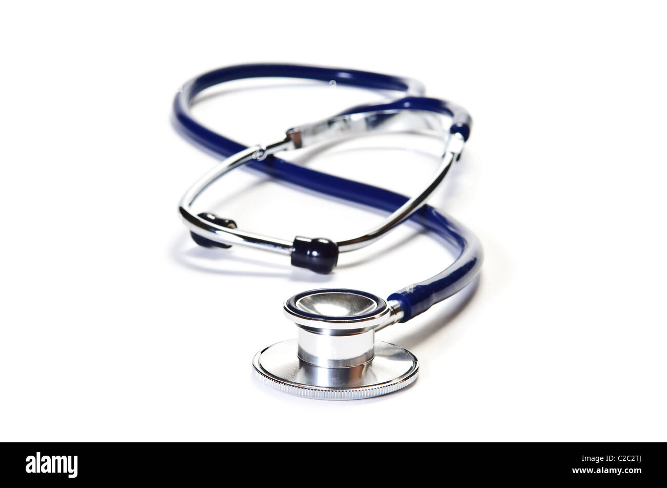 Medizinische Stethoskop auf weißem Hintergrund Stockfoto