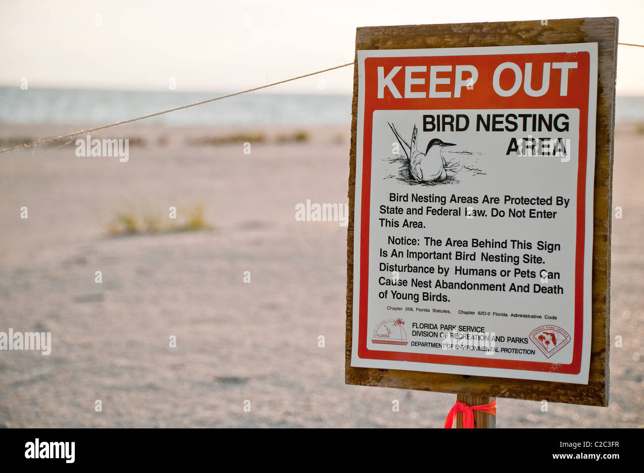 Florida Park Service benannten Vogel Verschachtelung Bereich auf Gasparilla Island FL Stockfoto