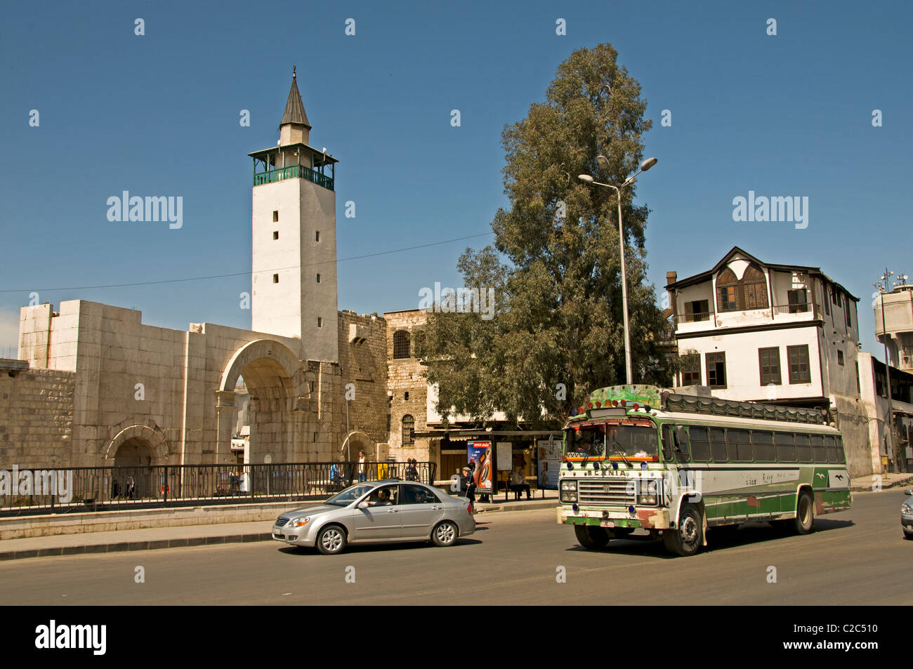 Straße zu Asche Bab Sharqi alten östlichen Tor Damaskus-Syrien Stockfoto