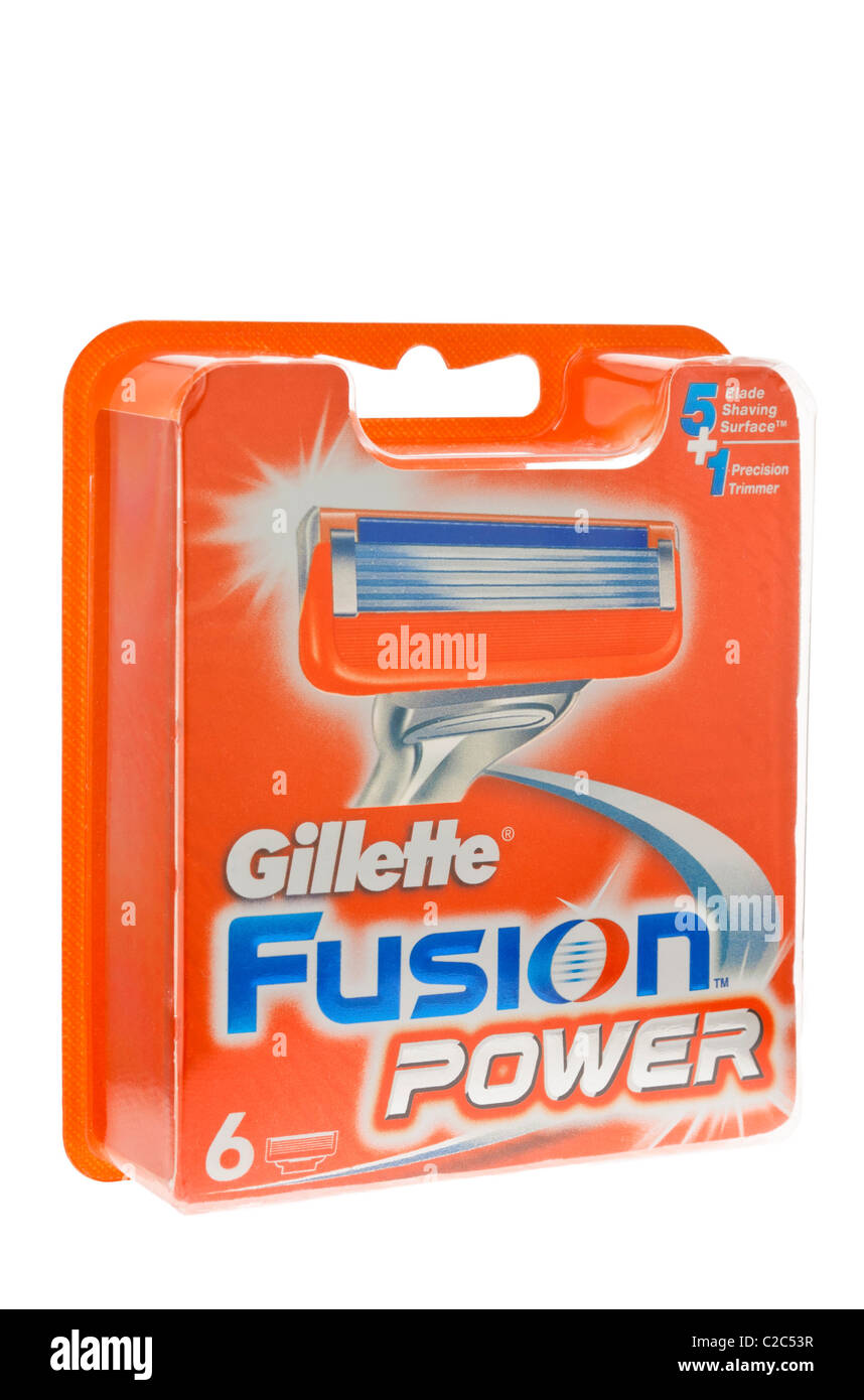 Gillette Fusion Rasierer Ersatzklingen Stockfoto