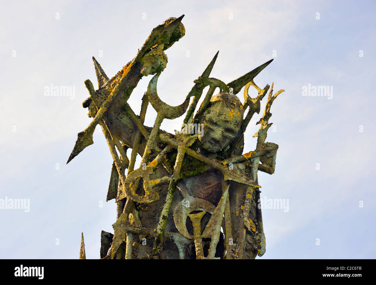 "Smith-Gott", Metall Skulptur im Freien. Smiths Hotel, Gretna Green, Dumfries and Galloway, Schottland, Vereinigtes Königreich, Europa. Stockfoto