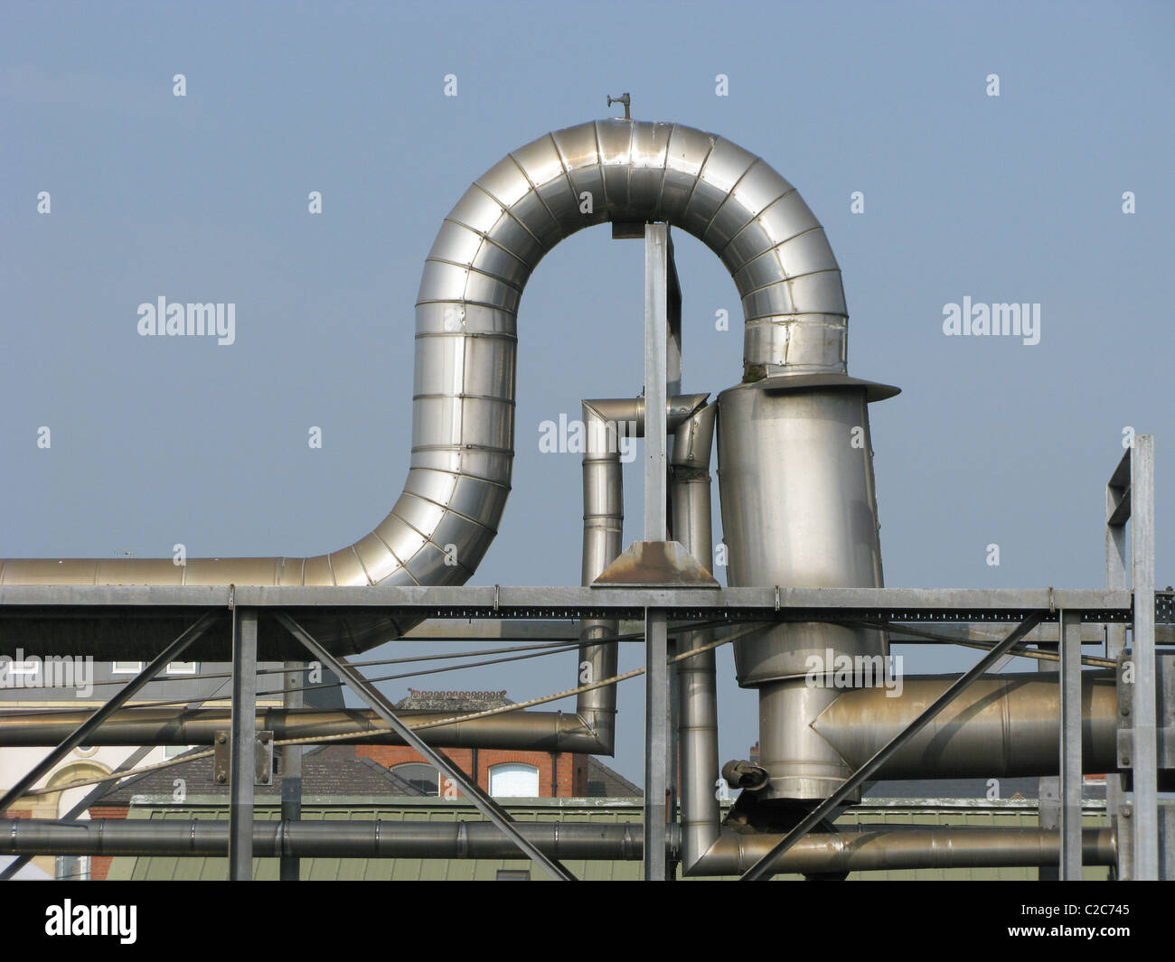 U-Kurve in industrielle Rohrleitungen Stockfoto