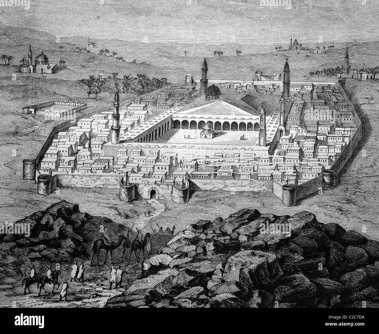 Heilige Stadt Medina in Arabien, historische Abbildung, ca. 1886 Stockfoto