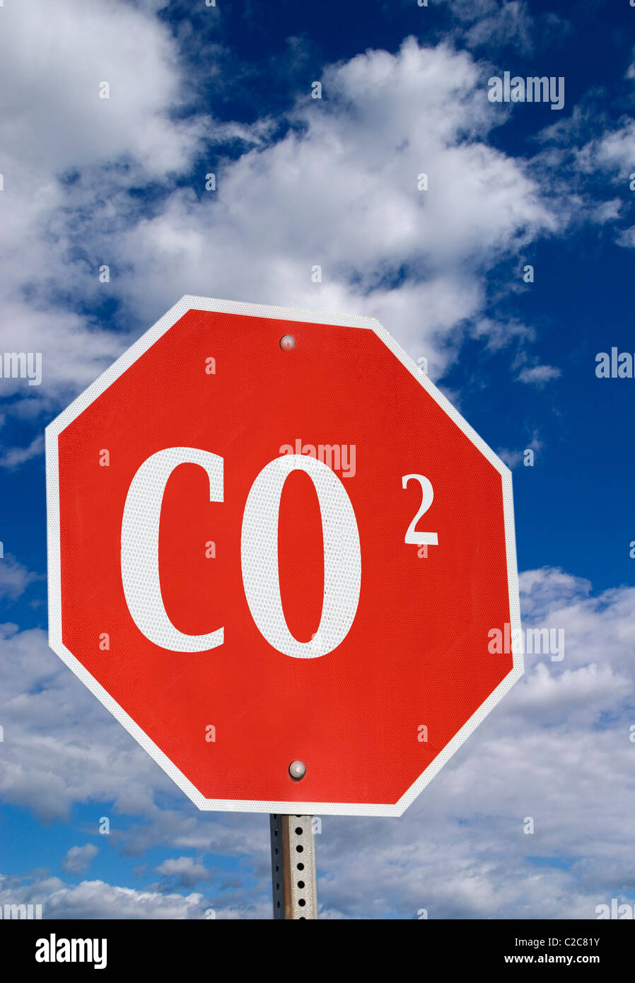 Stoppen Sie globale Erwärmung zu und kontrollieren Sie Ihren CO2-Fußabdruck. Stockfoto