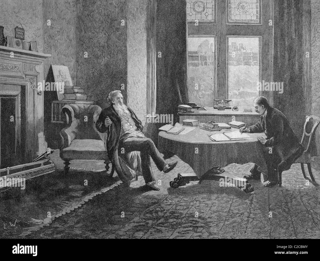 Besuch von der General der Heilsarmee, historische Illustration, ca. 1893 Stockfoto