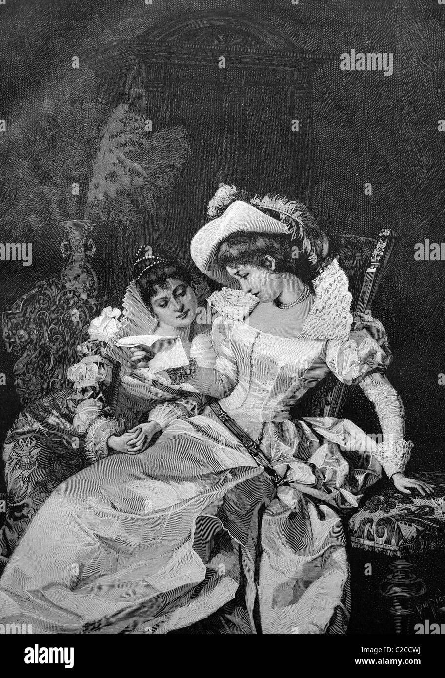 Die vertrauten Freunde, historische Abbildung, ca. 1893 Stockfoto