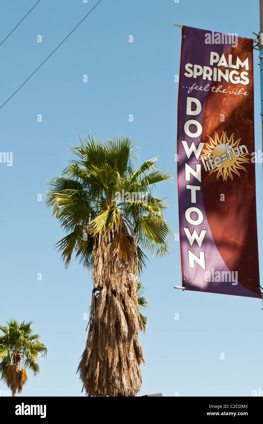 Palm Springs, Kalifornien. Die Innenstadt von Palm Springs. Stockfoto