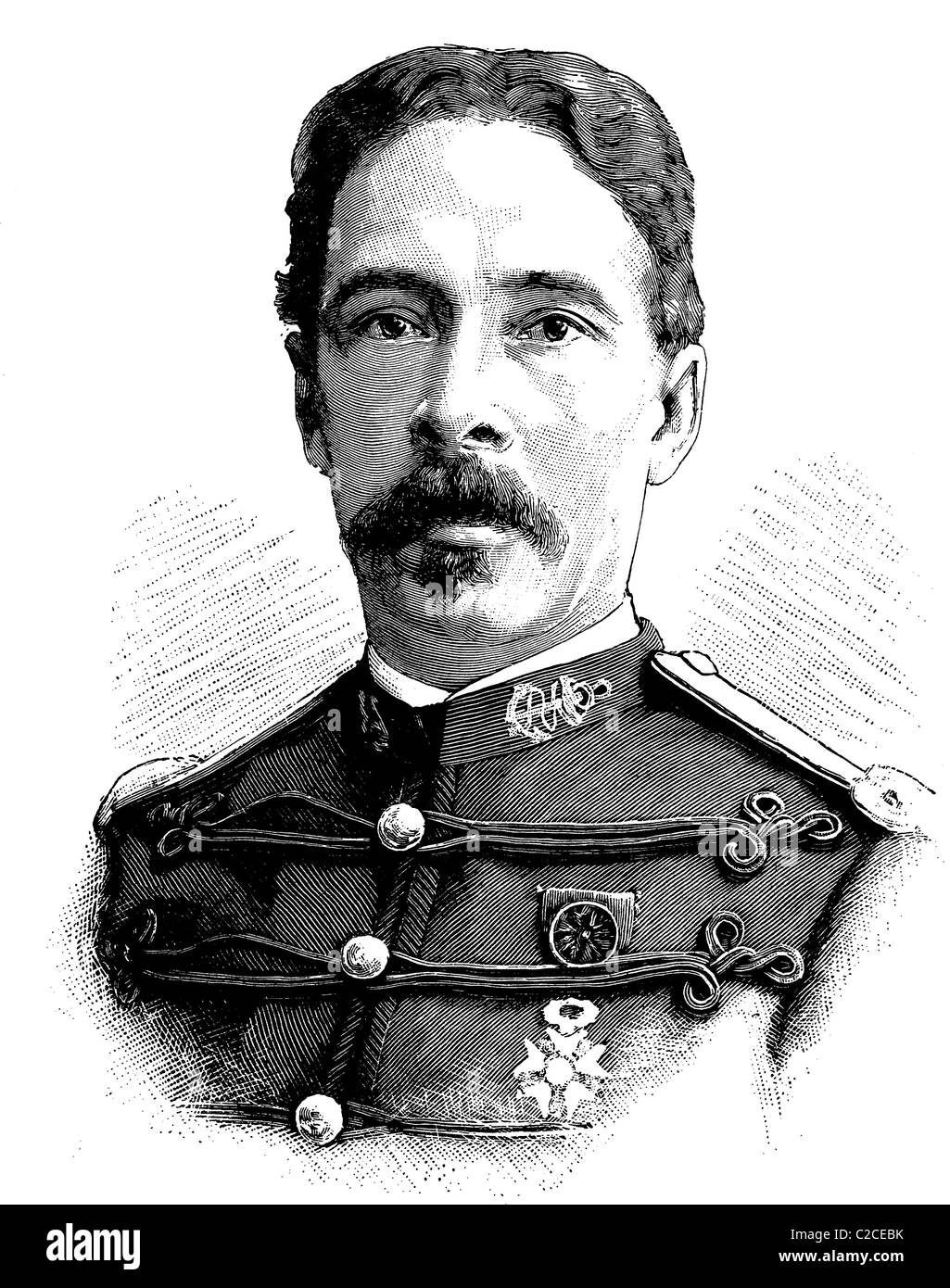 Alfred-Amédée Dodds, 1842-1922, französischer Offizier der das Expeditionskorps im zweiten Franco-Dahomey Krieg in Westafrika, Hallo Stockfoto
