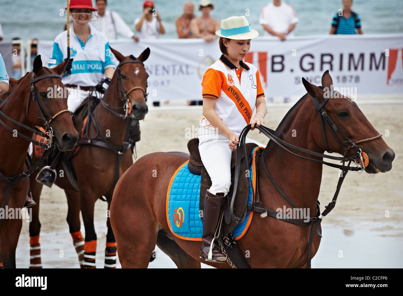 Thailand Prinzessin Bajrakitiyabha (Pa) bei der Hua hin Princess Cup Pferde-Poloveranstaltung 2011, die nach ihr als Schirmherrin benannt wurde. Thailand Asien Stockfoto