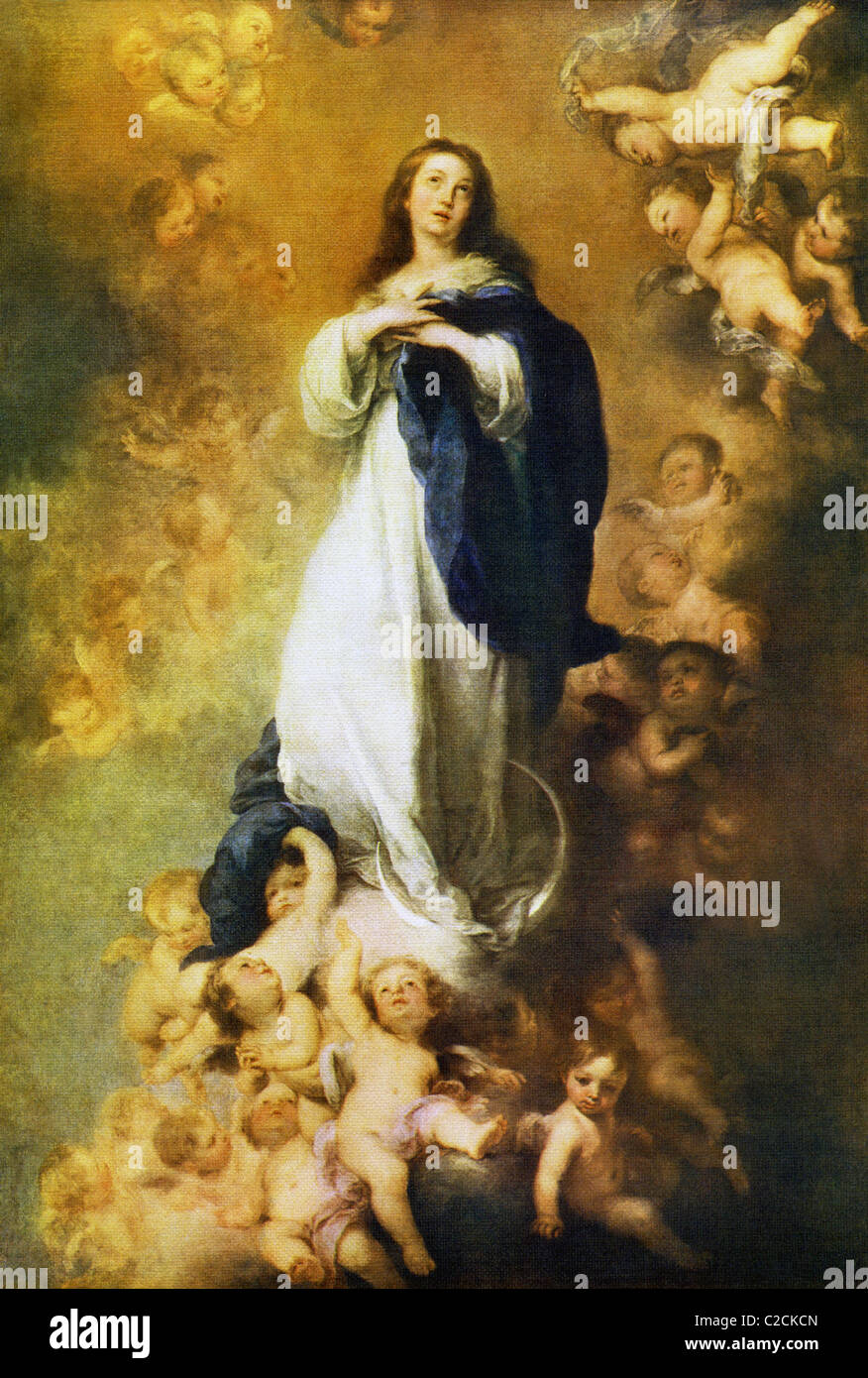 Spanischen Barock Maler Bartolome Esteban Murillo malte dieses Unbefleckte Empfängnis der Jungfrau Maria. Stockfoto