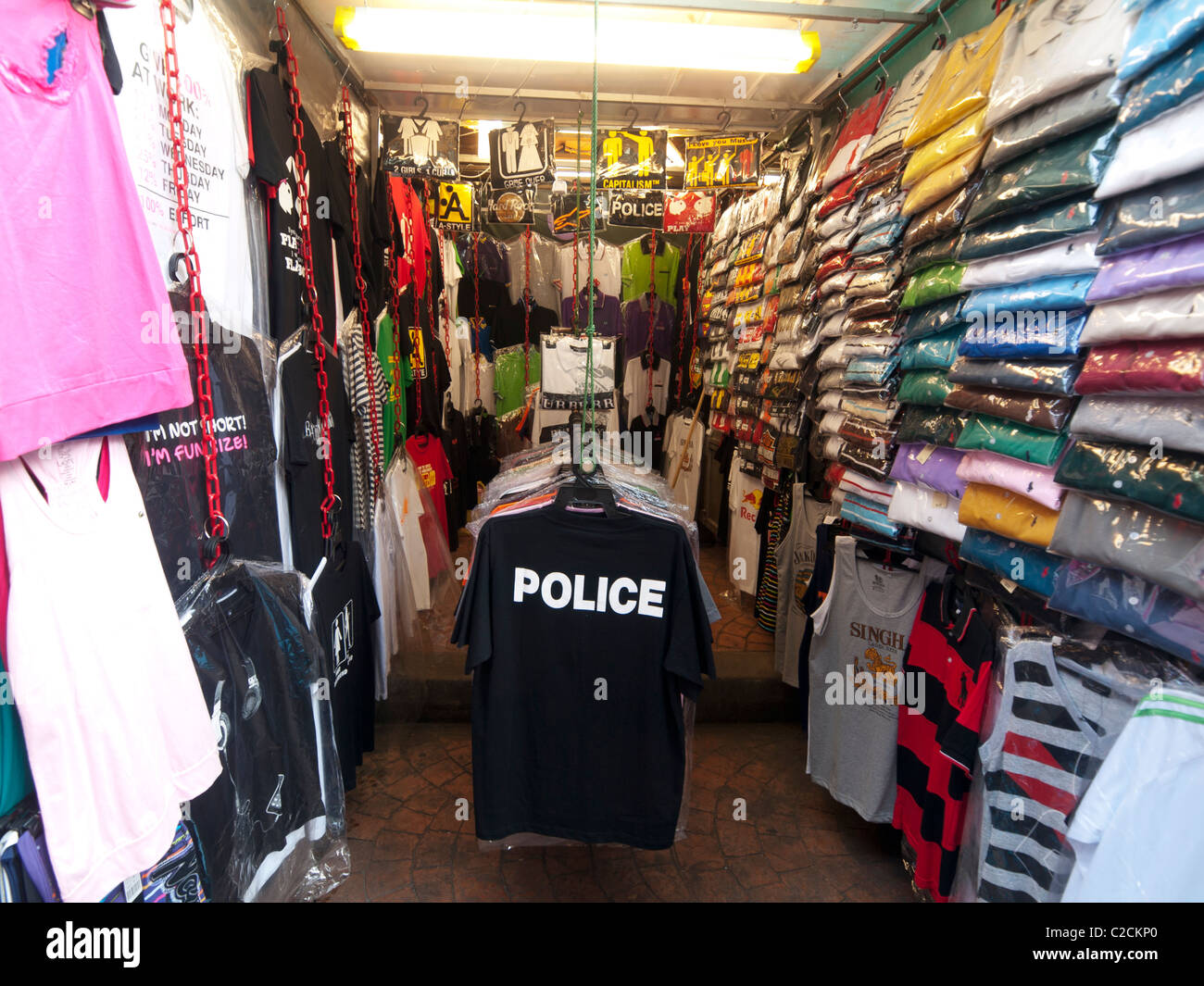 Chinatow t Shirt shop Stockfoto