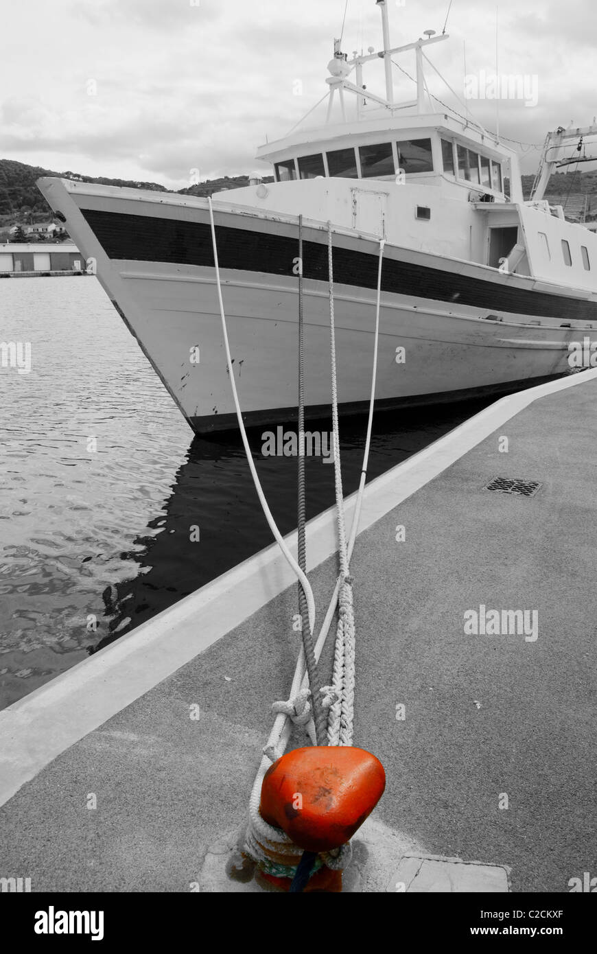 Angelboote/Fischerboote in Arenys, el Maresme, Barcelona, Spanien Stockfoto