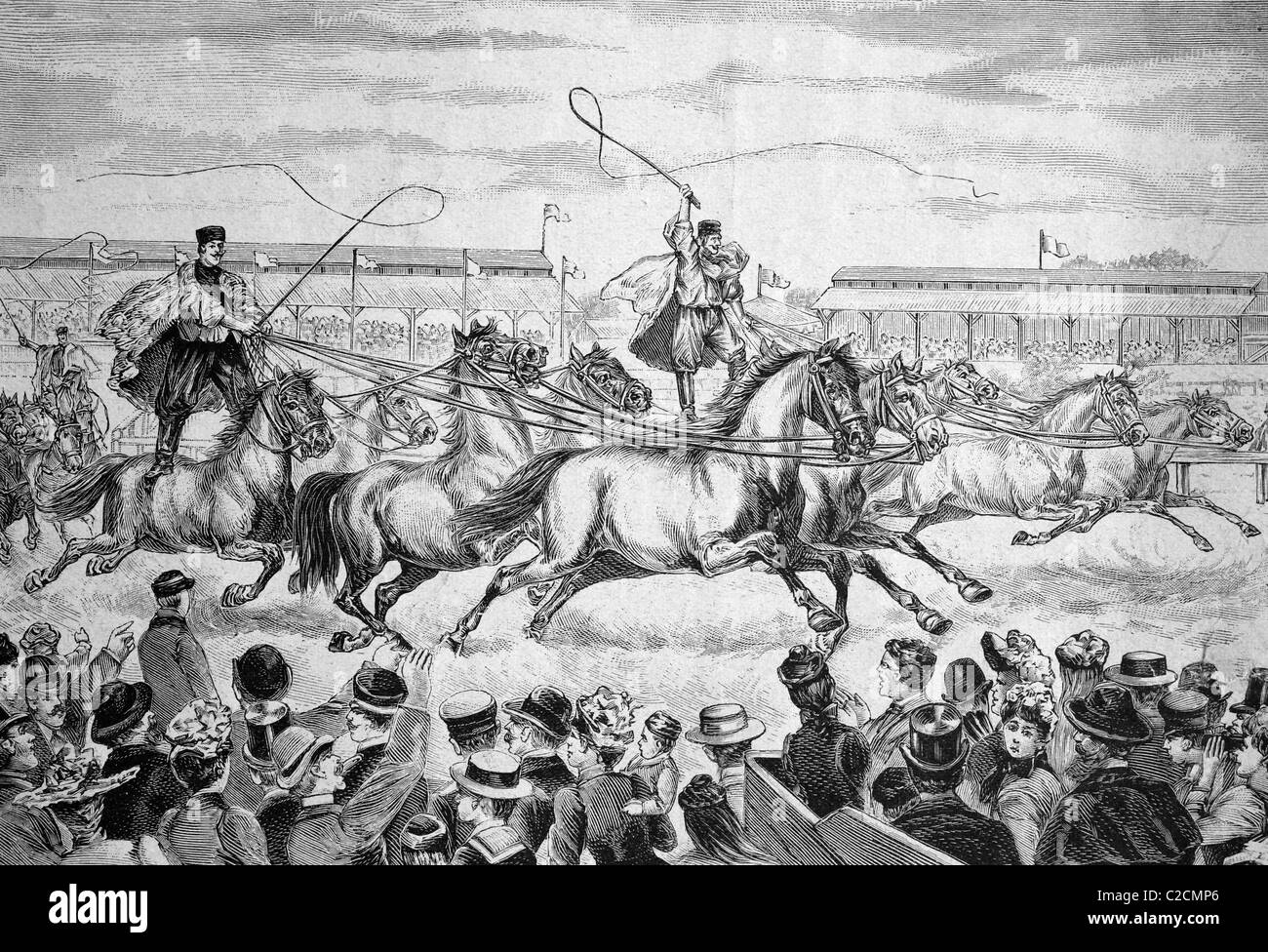 Rennen der Ezikos im Hippodrom in Berlin, Deutschland, historische Abbildung ca. 1893 Stockfoto