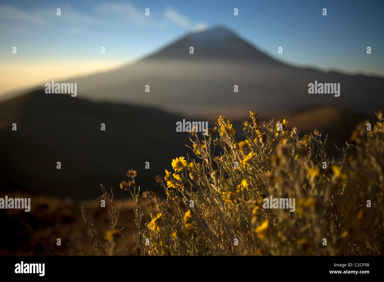 Der Ixta Vulkan in der Iztaccíhuatl-Popocatepetl National Park, in der Nähe von Amecameca, Mexiko, 7. Februar 2011. Stockfoto