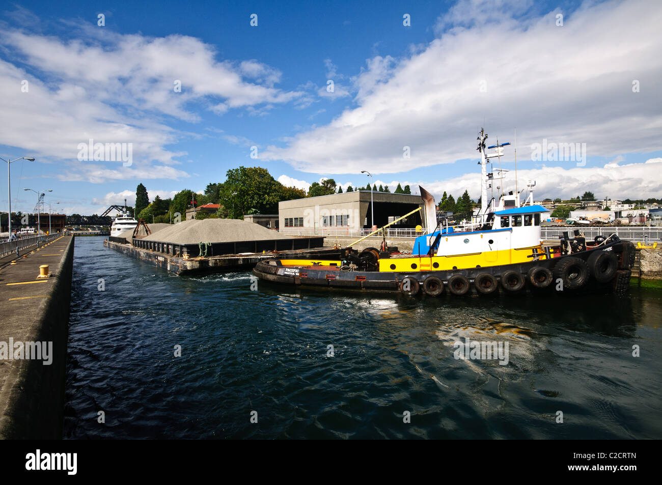 Hiram M Chittenden Locks, Lake Washington Ship Canal, Ballard, Seattle, Washington Stockfoto