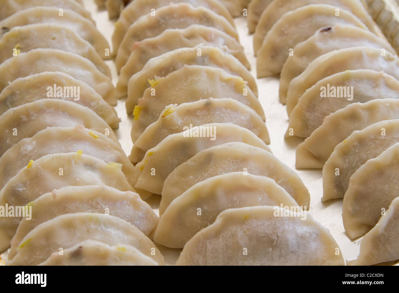 Rohe chinesische Knödel snack ungekocht festival Stockfoto