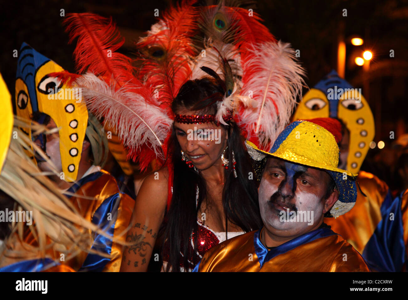 Santa Cruz De Tenerife Karneval 2011 - Menschen in Kostümen Stockfoto