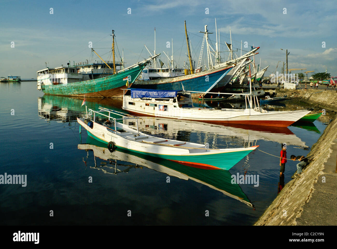 Paotere Hafen, Makassar, Süd-Sulawesi, Indonesien Stockfoto