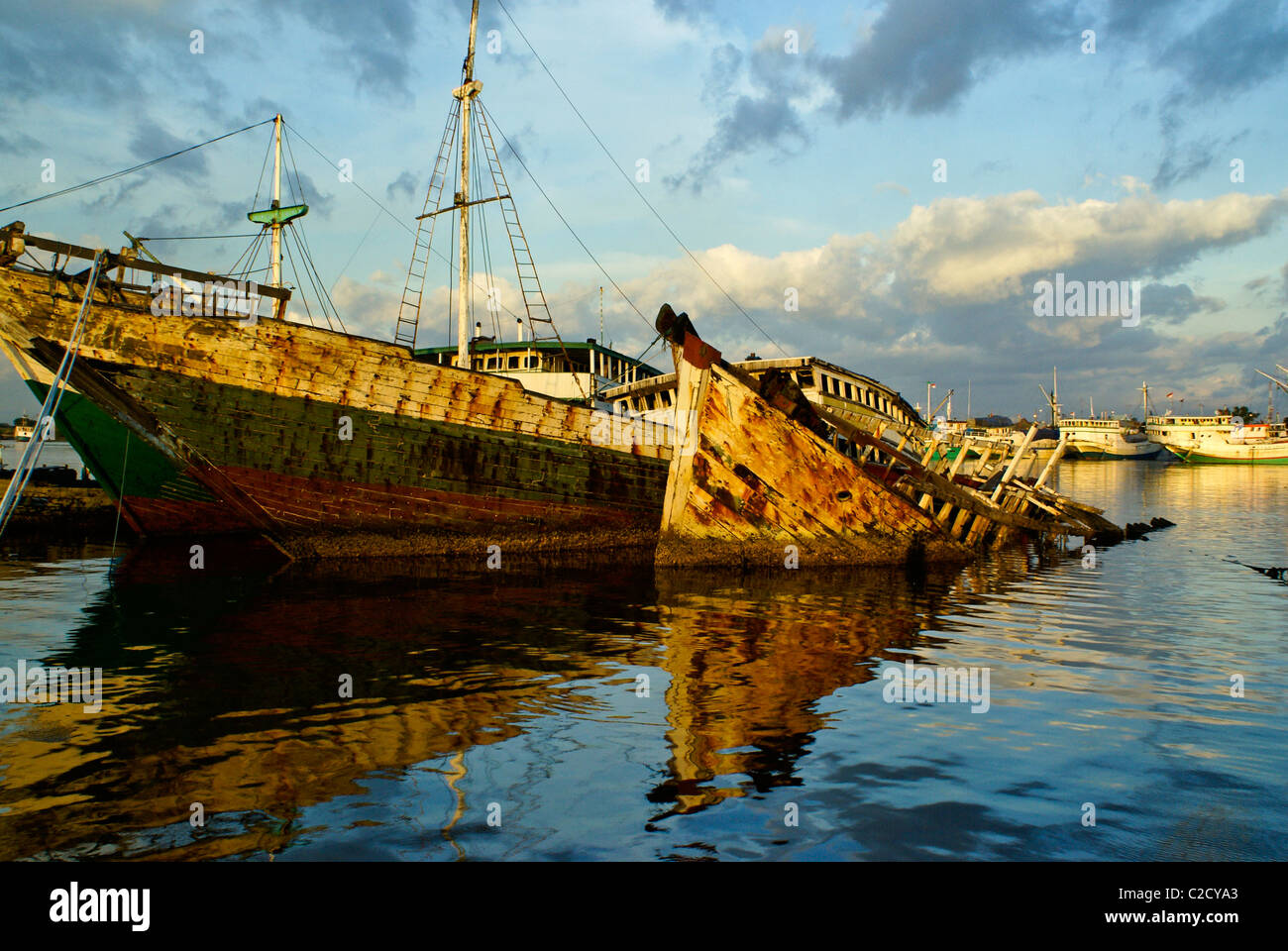 Paotere Hafen, Makassar, Süd-Sulawesi, Indonesien Stockfoto