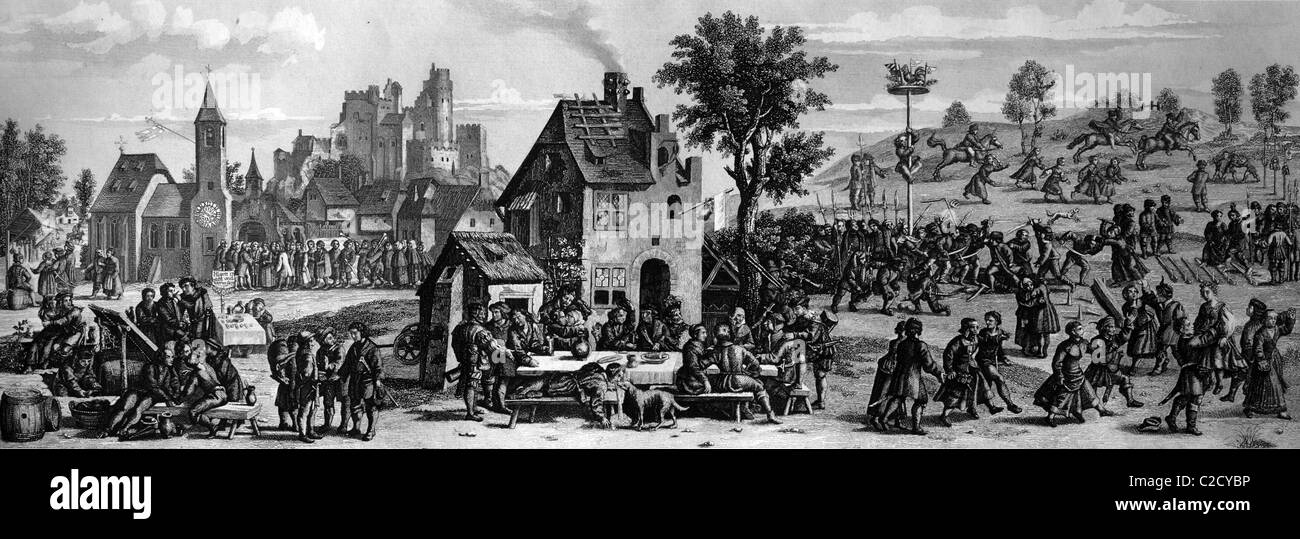 Stadtfest rund um 1535, Deutschland, historische Abbildung Stockfoto