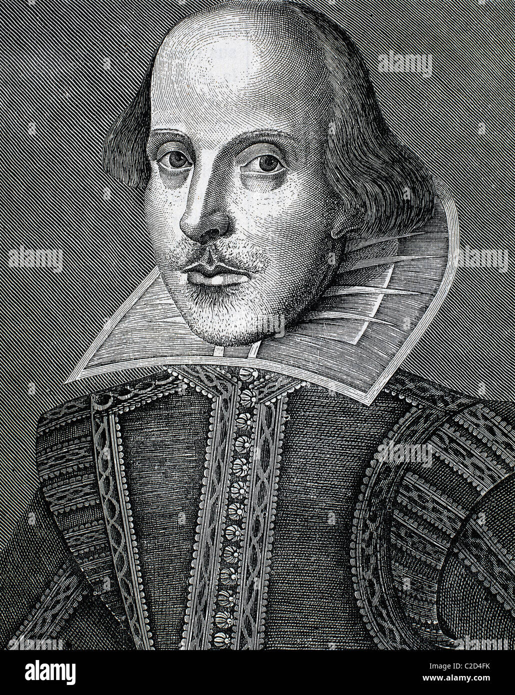 SHAKESPEARE, William (Stratford, 1564-1616). Englischer Schriftsteller. Die Gravur des neunzehnten Jahrhunderts. Stockfoto