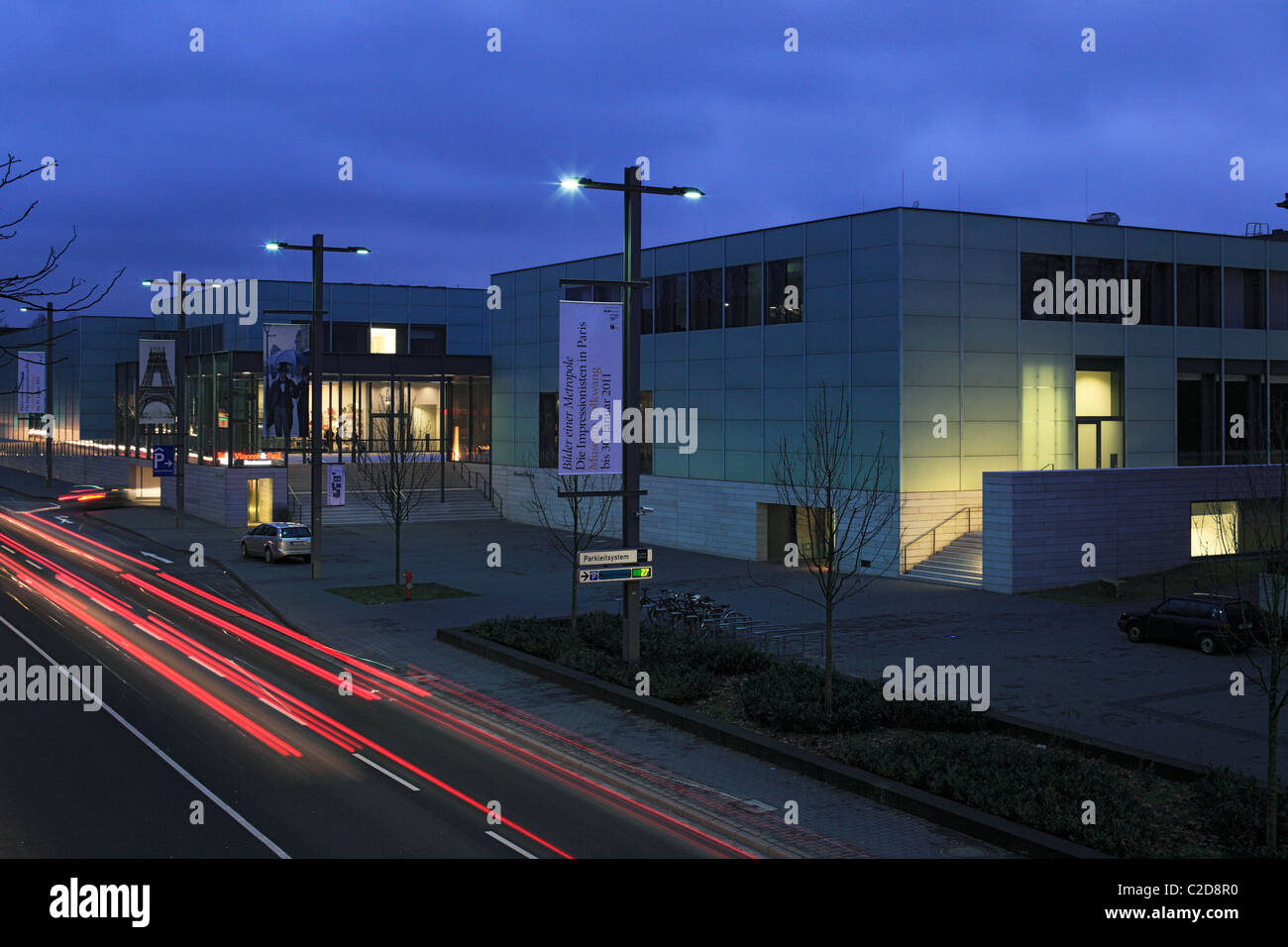 Museum Folkwang bin Abend, Essen, Ruhrgebiet, Nordrhein-Westfalen Stockfoto