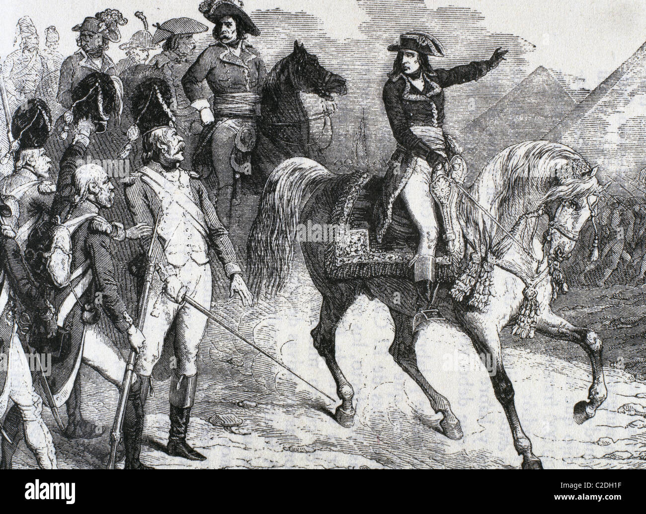 Napoleon Bonaparte (1769-1821). Militärischer und politischer Führer von Frankreich und Kaiser der Franzosen in der Schlacht bei den Pyramiden. Stockfoto