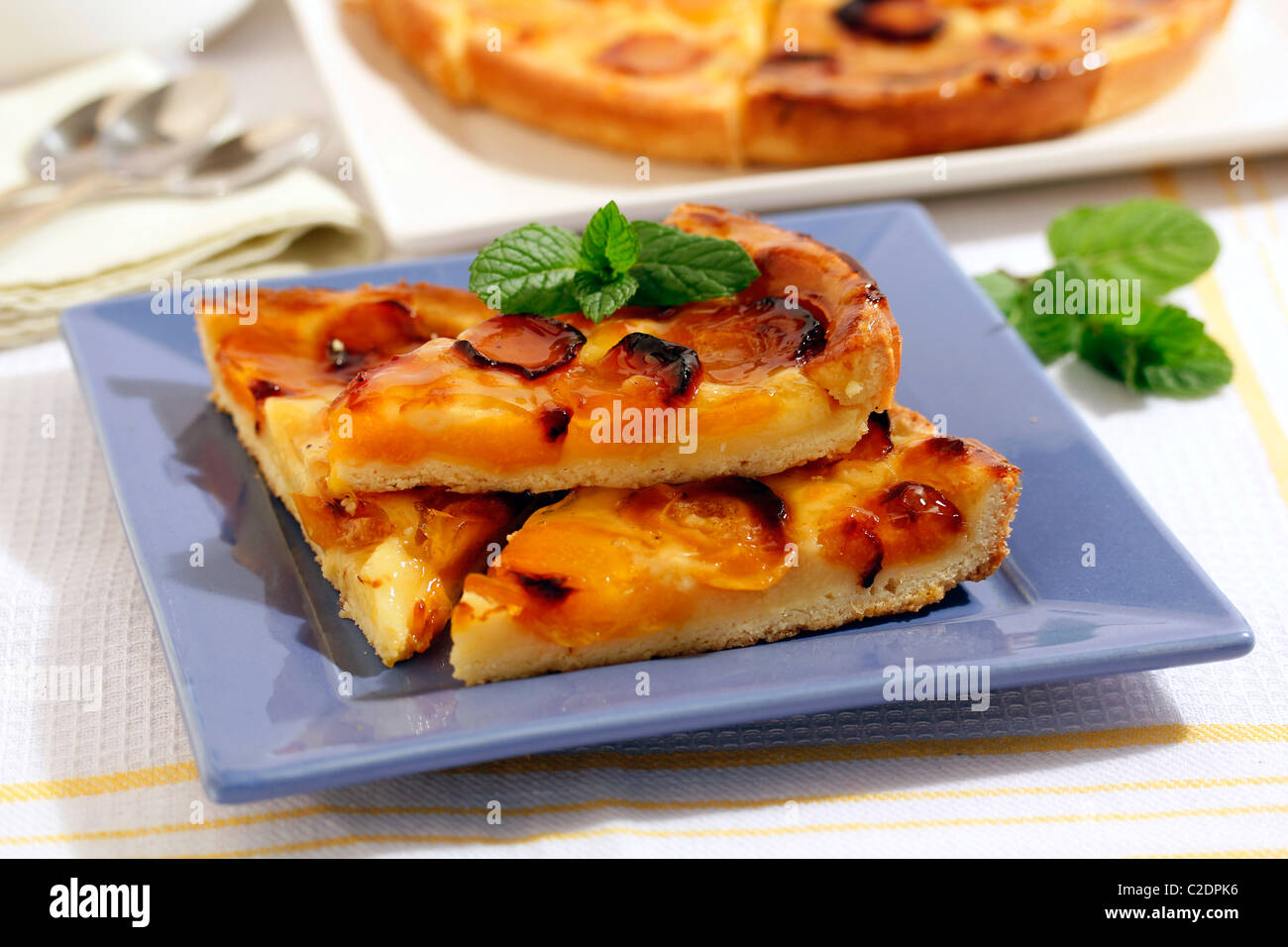 Aprikosen-Tarte. Rezept zur Verfügung. Stockfoto