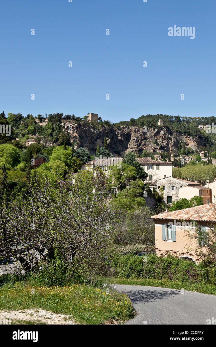 In und um das Dorf Cotignac (Var, Frankreich) Stockfoto