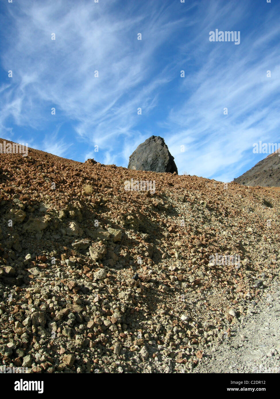 Wüstenlandschaft des Teide. Stockfoto