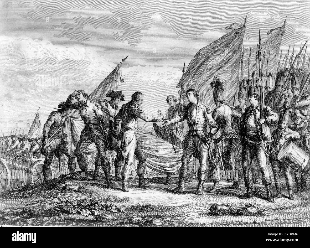 Kapitulation von General John Burgoyne in Saratoga Stockfoto