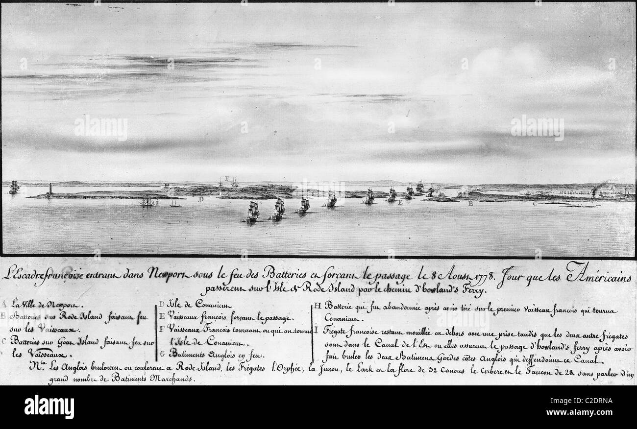 Die französische Flotte segelt in Newport Stockfoto