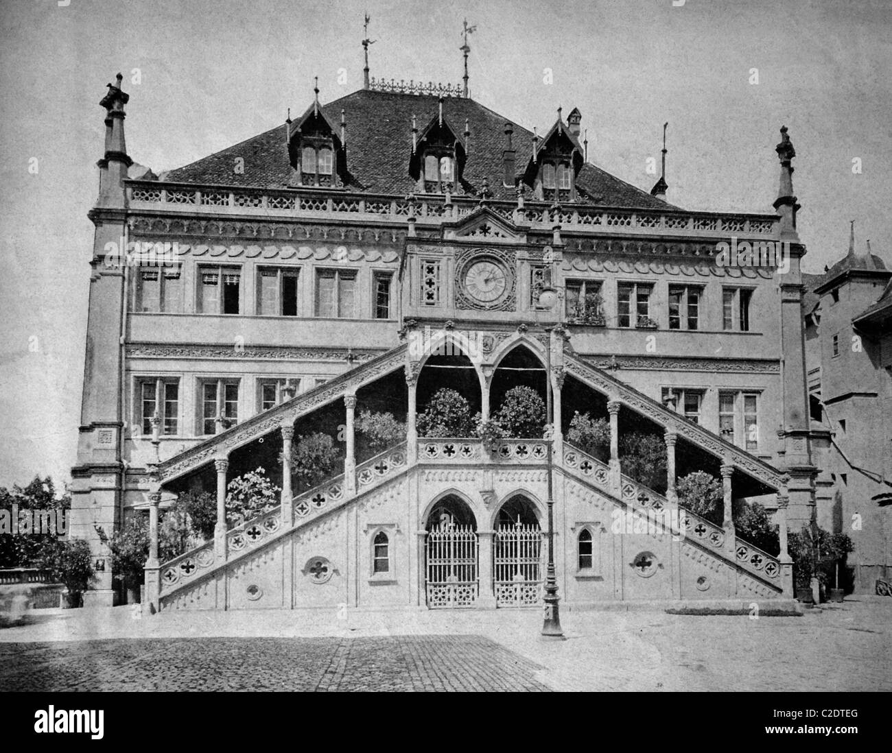 Eines der ersten Autotype druckt, Rathaus Bern, Bern, historisches Foto, 1884, Schweiz, Europa Stockfoto